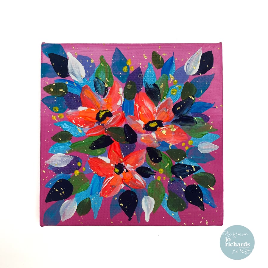 'Caribbean Hue' Acrylic on Canvas 10x10cm Original Painting