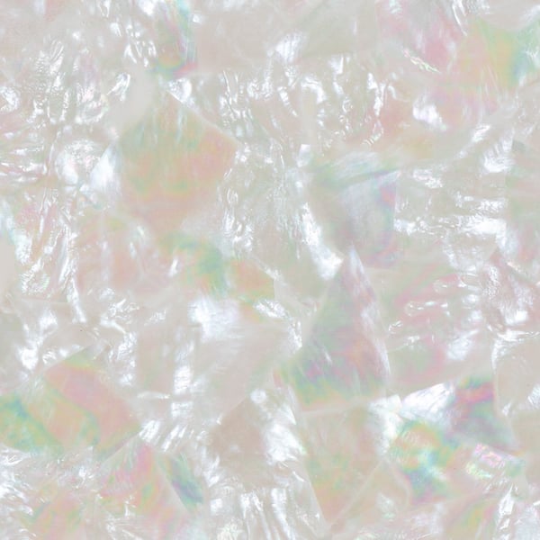 White Mother of Pearl Shell Sheet – Irregular Rigid MOP for Inlay, Reverse Glass