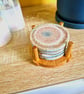 Resin Art set of 4 coasters with Oak holder