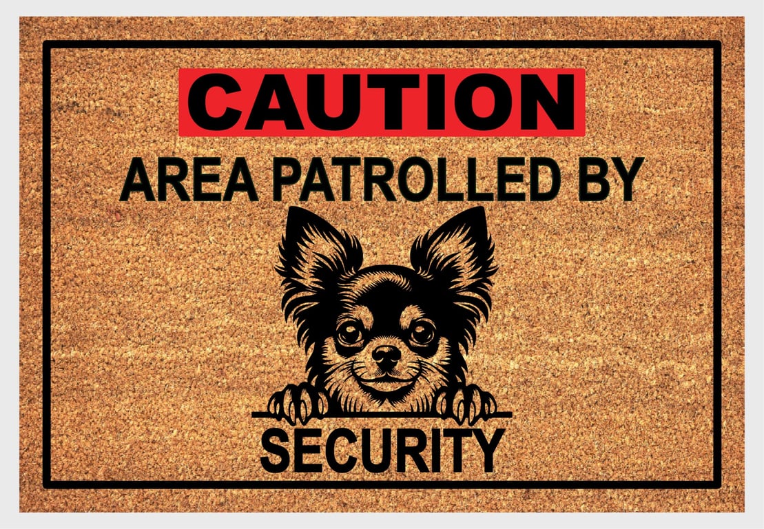 Chihuahua Security Door Mat No.1 - Chihuahua Welcome Mat - 3 Sizes