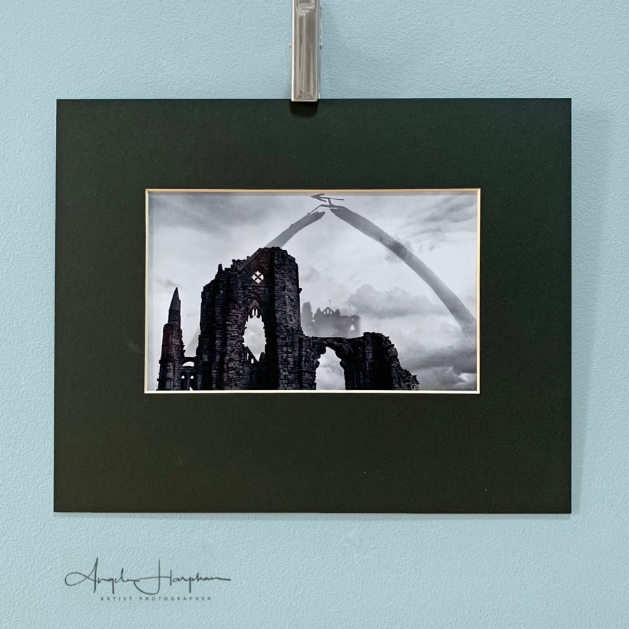 Composite Photograph Black and White - Whitby Gothic Abbey