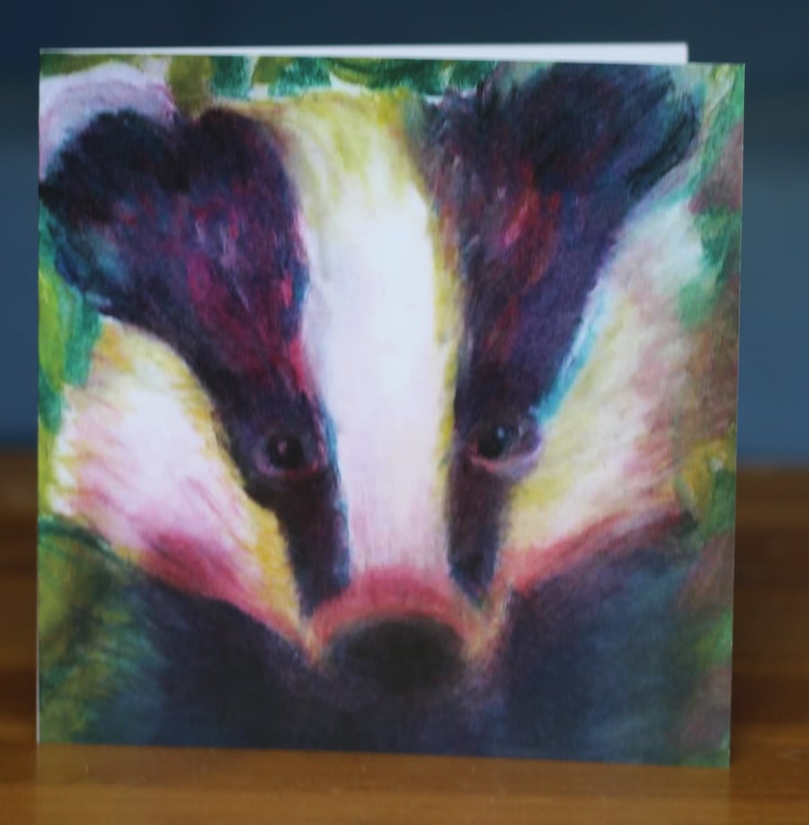 Mrs Badger greetings card