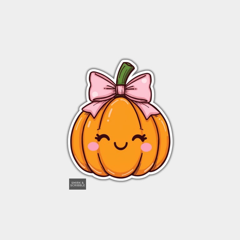 Funny Vinyl Sticker For Adults - Cute Pumpkin