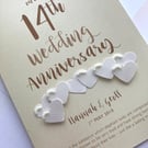 14th (Ivory) Anniversary Card – Personalised with names and date