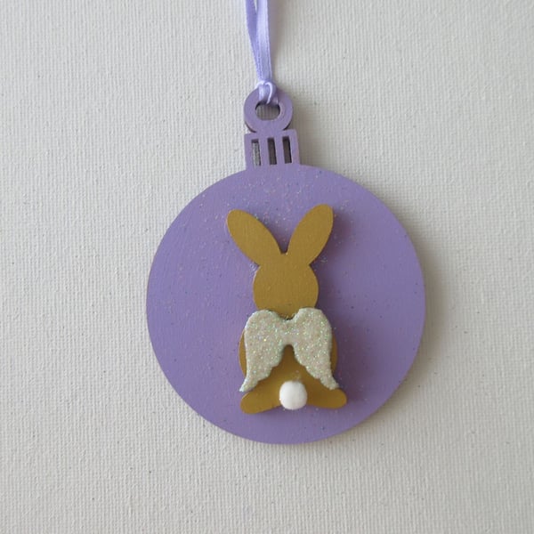 Hanging Decoration Christmas Tree Bauble Bunny Rabbit Memorial Angel Wings