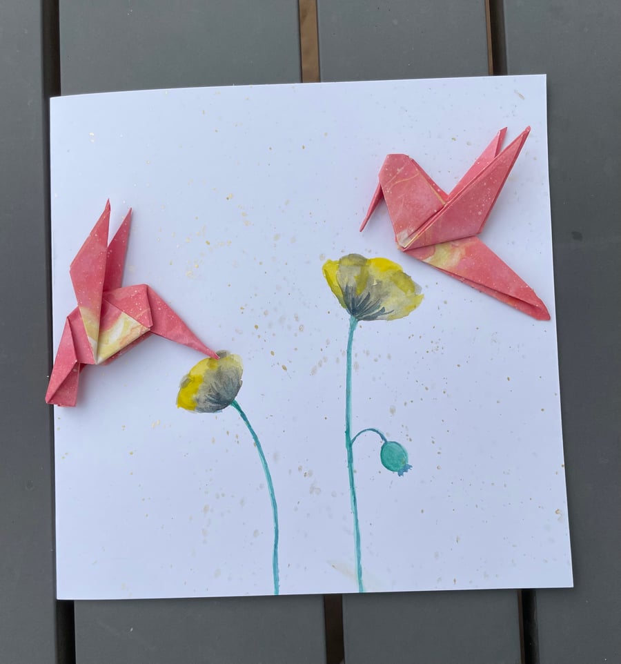 Origami love heart card