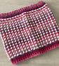 Chunky Hand Knitted Cowl - Scarf - Neck Warmer  in Shades of Pink - Image 1