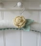 Coat hanger clothes hanger with primrose yellow ranunculus flower - Image 2