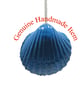 OOAK Nautical-theme light pull handle made of beach found shell in cerulean blue