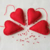 Red felt hearts