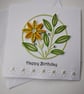 Happy Birthday - Yellow Quilled Flower with pearls and gems - Image 1