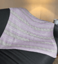 Hand Knitted Lilac Fair Isle Baby Blanket Pram Shawl in Grey and White