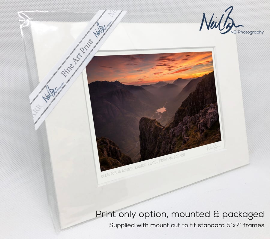 The Chancellor Aonach Eagach Ridge Glen Coe - A6 (7" x 5") Unframed Print