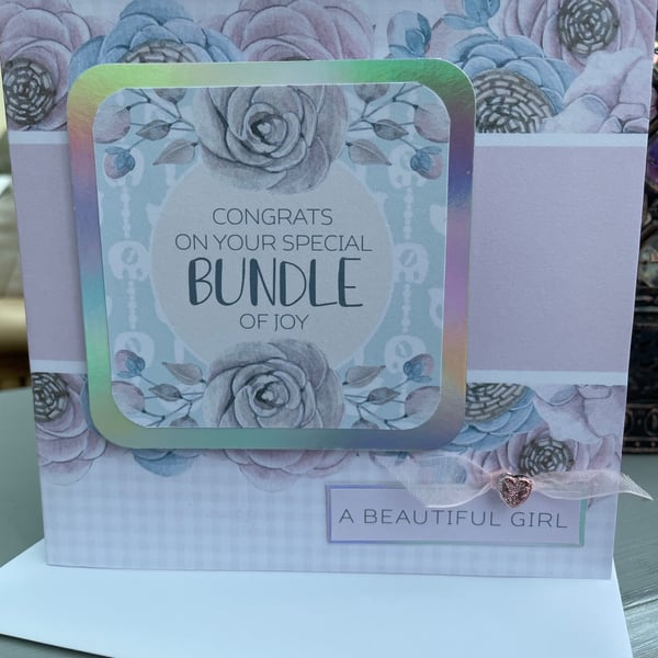Congrats on your special bundle of joy new baby girl card