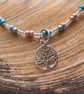 Necklace - Seed Beads and Sterling Silver Tree of Life Charm Ref R21 - Image 3