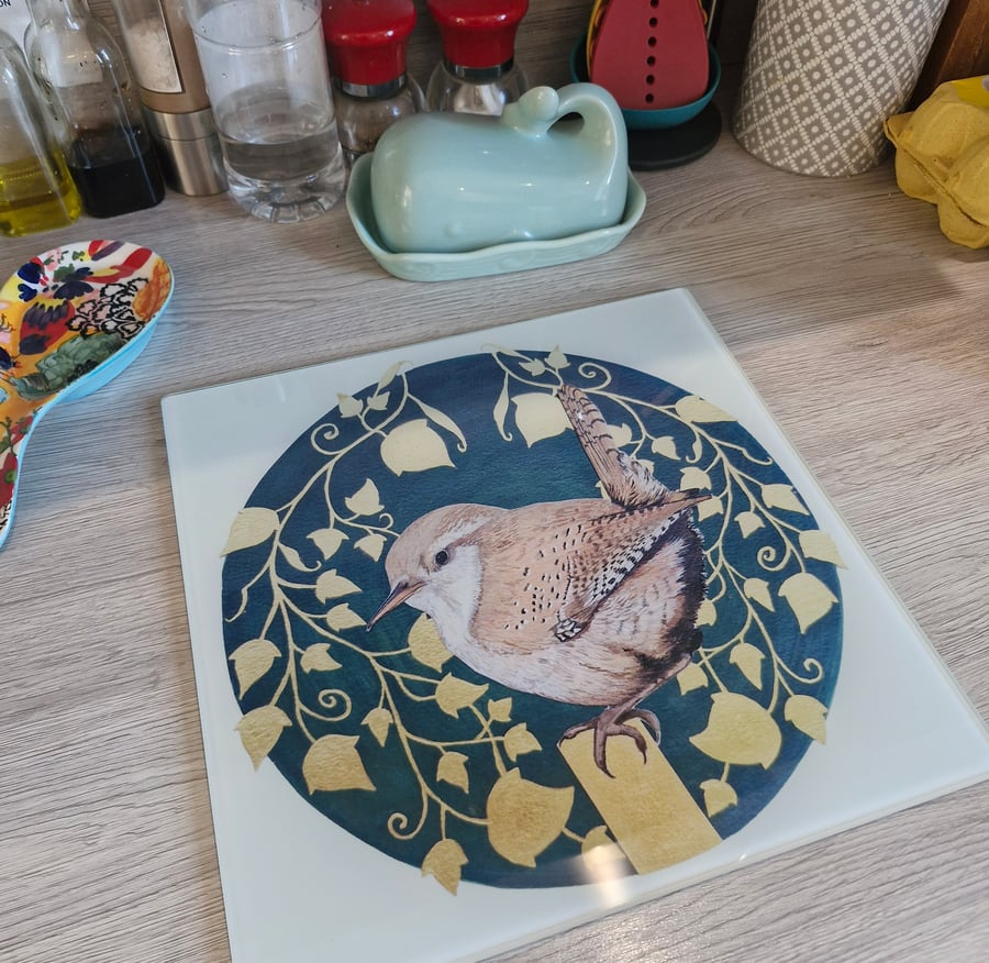 King of the Birds Glass Chopping Board 