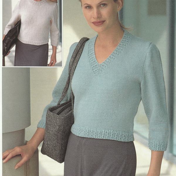 VINTAGE KNITTING PATTERN Ladies Blue Legend Sweater