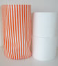Toilet Roll Holder Orange 2 Loo Rolls Storage Basket Bathroom Striped Tidy