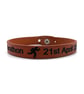 Marathon Bracelet personalised leather with choice of colours, adjustable length