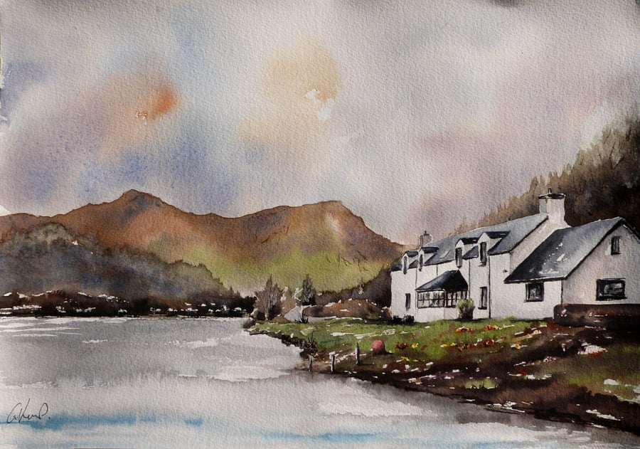 Pier House, Glencoe. Original Watercolour Painting.