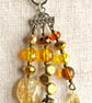 Pretty handmade bag charm for bee lovers with large semi-precious Citrine - Image 3