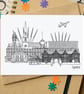 Speke Liverpool Skyline Greetings Card - Image 1