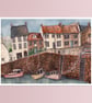 Crail Fishing Village Print - Scotland Coastal Illustration - Fife Wall Art - Image 1