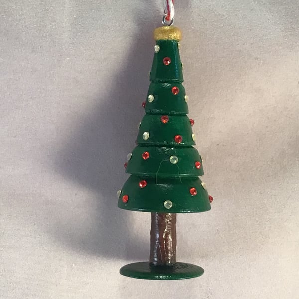 Miniature hanging christmas tree