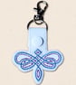 Celtic Dragonfly Keyring - Embroidered Faux Leather Bag Charm - Image 5
