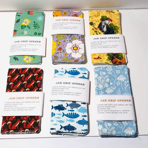 Jar Grip Opener Kitchen Aid Various Fabric Designs 