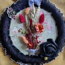 Handmade door or wall hanging, vintage style wreath or frame