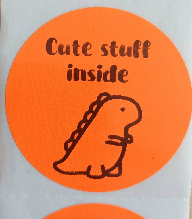 50 'Cute Stuff Inside' Thermal Printed Stickers (19O)