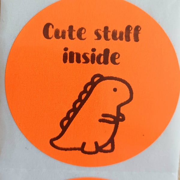 50 'Cute Stuff Inside' Thermal Printed Stickers (AO)