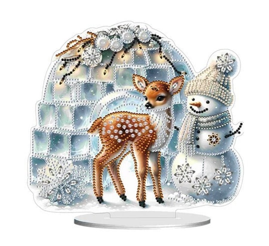 5D DIY Igloo and Reindeer Christmas Diamond Kit Crystal Embroidery Rhinestone Ap