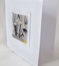HAND EMBROIDERED GREETING CARD VINTAGE FABRIC DAISIES - Image 3