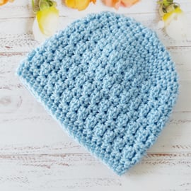 Handmade Crochet Baby Beanie Hat, Sizes Newborn to 2 Years, Made To Order