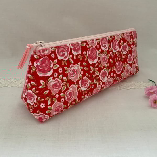 Pencil Case, Brush Case, Cosmetic Bag, Zipped Purse, Mothers Day Gift
