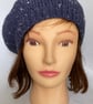 Women's Classic Hand Knit Wool Beret, Airforce Blue Hat, Knitted French Beret - Image 3
