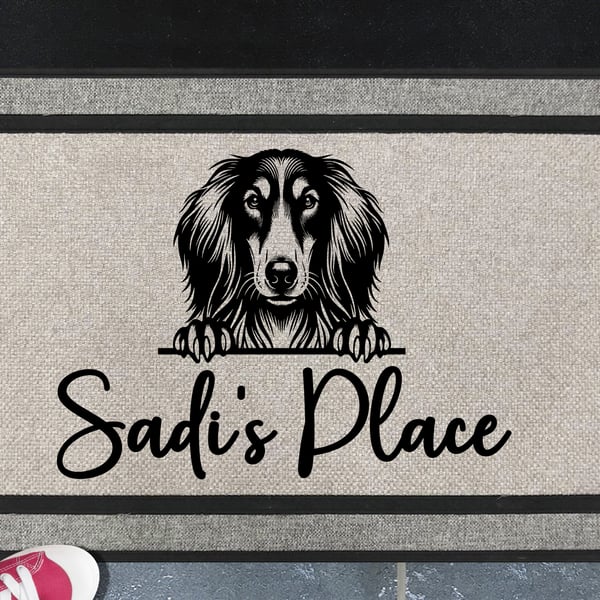 Saluki Door Mat - Personalised All Weather Doormat - 45x70cm 