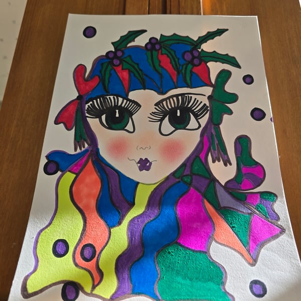 Christmas Fairy Drawing 