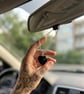 Minimalist Black Stone Heart Rearview Mirror Charm - Ritual-Craft Talisman