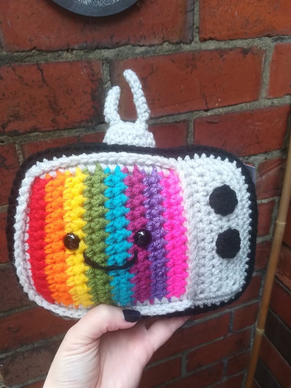 Rainbow Retro TV Crochet Amigurumi 