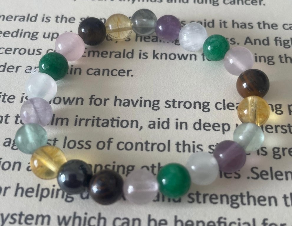 Cancer Major illness Detox Healing protection Support Elasticated Bracelet 
