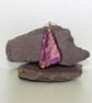 Red and Gold Dichroic Glass Pendant Necklace - 1123 - Image 3