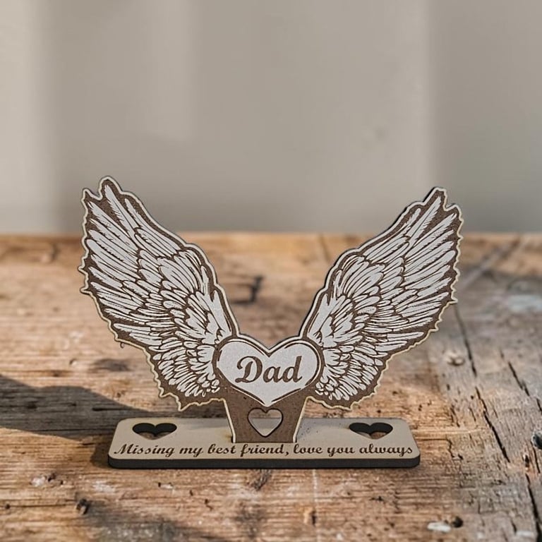In Loving memory gifts Mum Dad memorial plaque wings family remembrance tribute