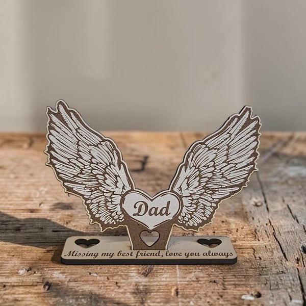 In Loving memory gifts Mum Dad memorial plaque wings family remembrance tribute