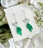 Emerald Willow Dangle Acrylic Earrings - Image 3