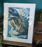 Blue Crab Fine Art Print, A4 Mounted, Coastal Food Art, Contemporary Watercolour - Image 7