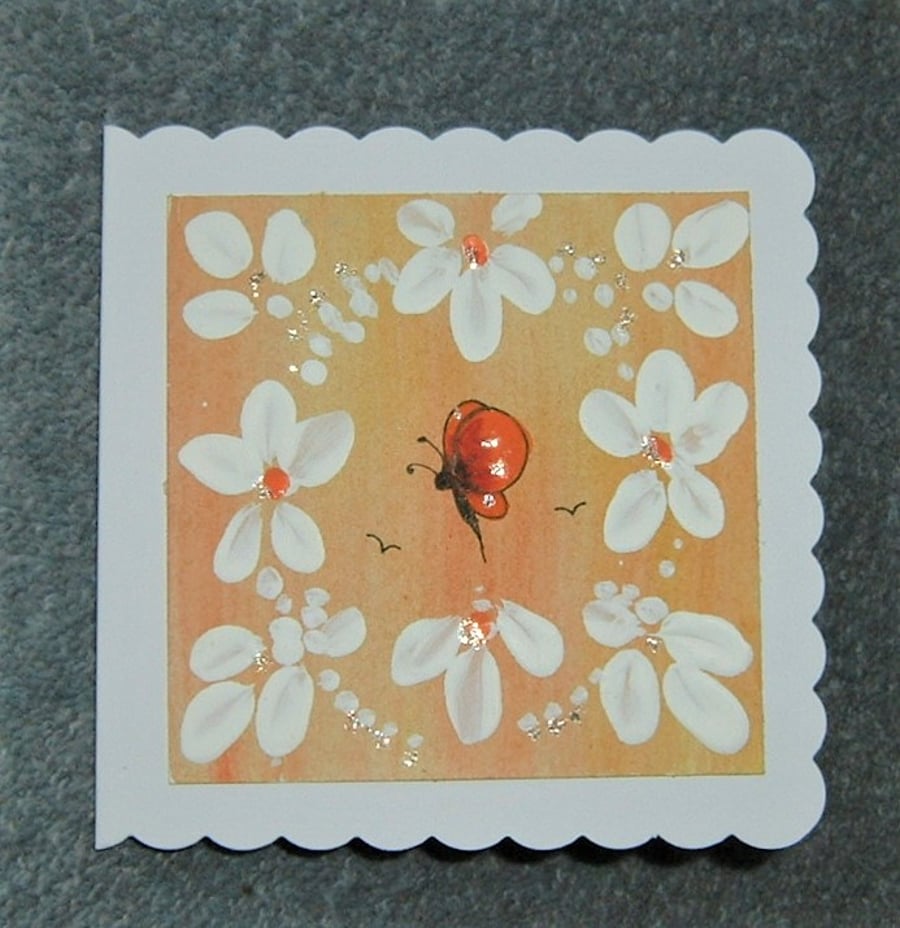 hand painted all occasion greetings card ( ref F 502)