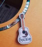 Folkie Guitar Wooden Pin Brooch - Image 3